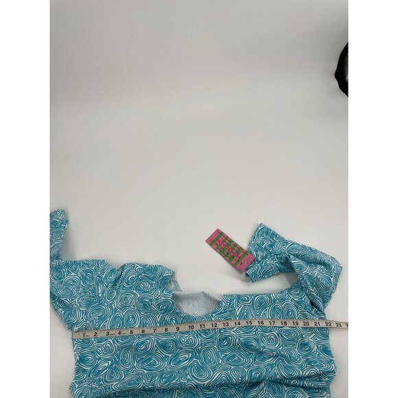 NWT Katherine Way Womens UPF 50+ Blue Swirl Dress 2XL Resort Golf Nautical - Picture 7 of 8